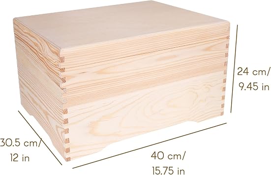 Creative Deco XXL Extra Large Wooden Storage Box | 40x30.5x24 cm