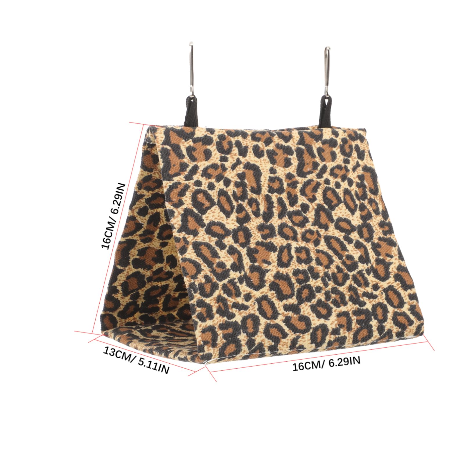 Abaodam Hanging Hamster House Bed for Small Animals Leopard Print Warm Nest for Guinea Pigs Squirrels and Rats Cozy Cage Accessory