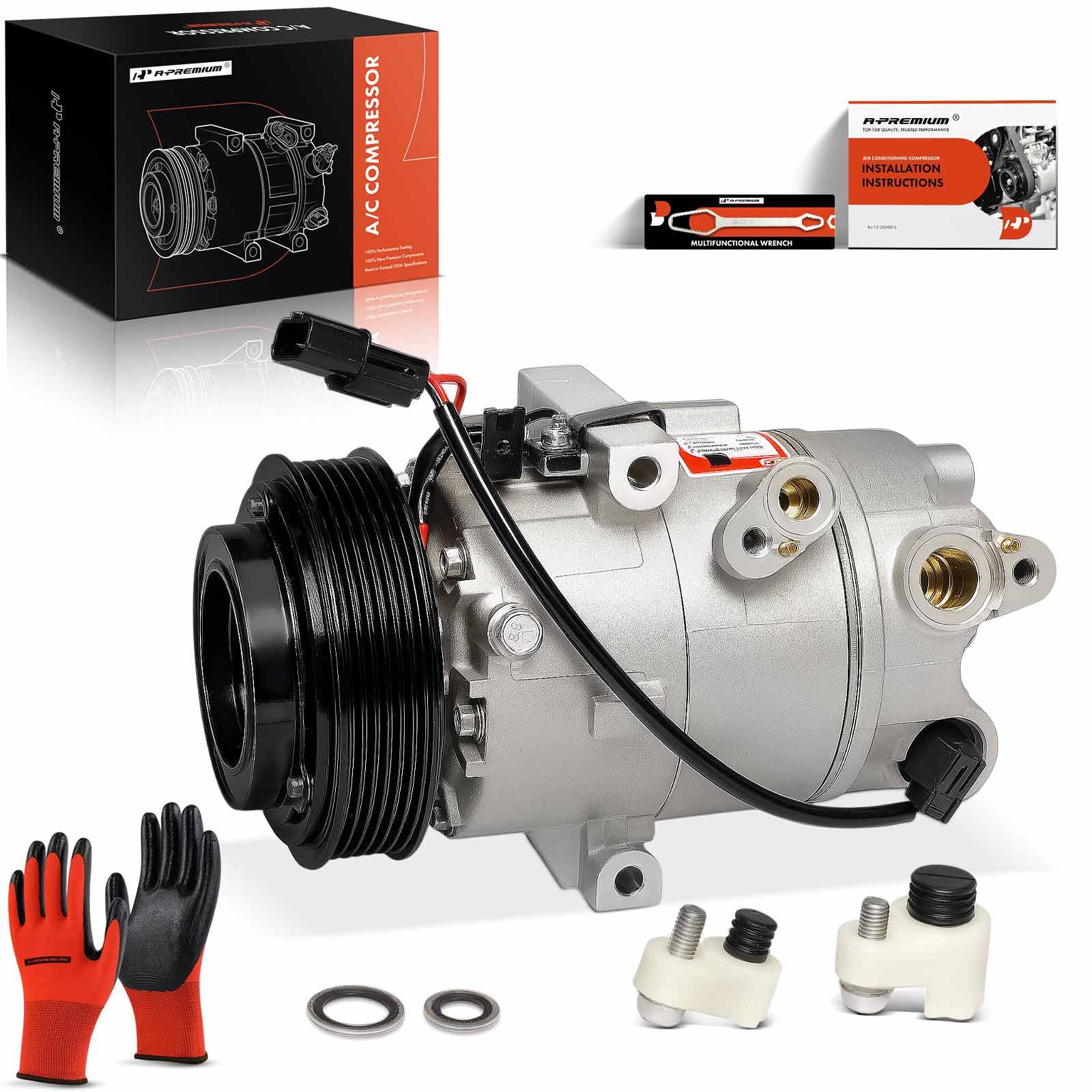 A-Premium Air Conditioner AC Compressor with Clutch Compatible with Kia Forte 2022 2023 2024, 2.0L