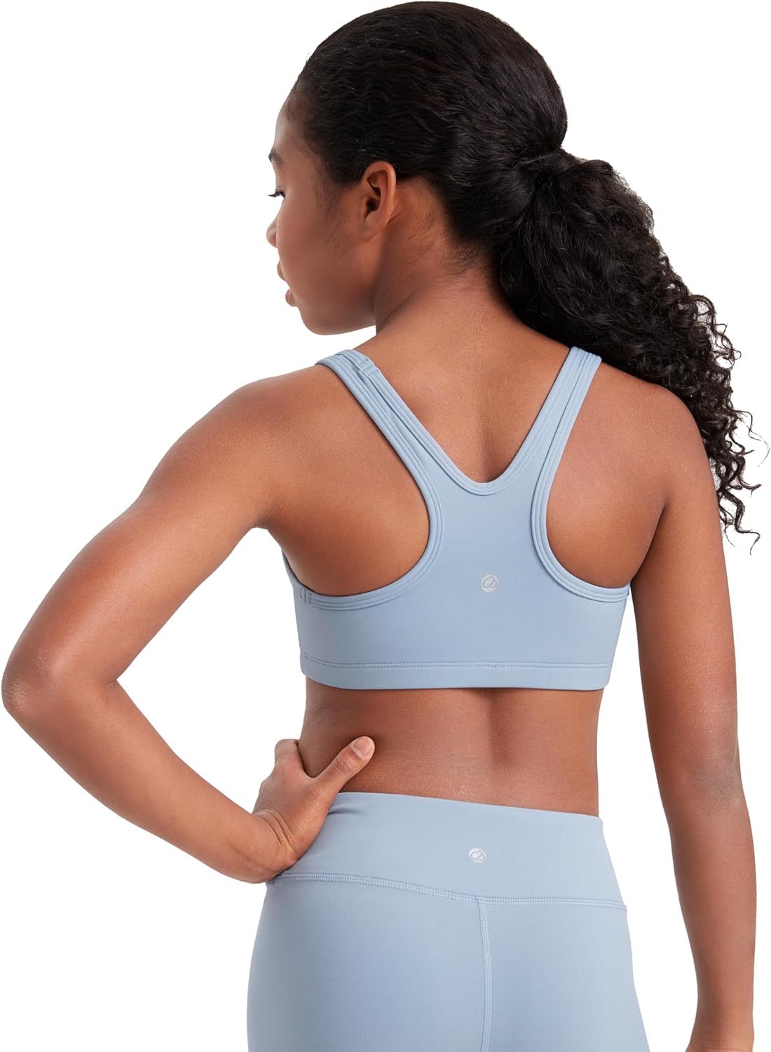 CRZ YOGA Girls Butterluxe Racerback Sports Bra - Yoga Athletic Casual Tops Scoop Neck Padded Crop Kids Teen