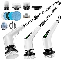 Vista 1 de Electric Spin Scrubber, Cordless Cleaning Brush with 8 Replaceable Brush Heads, Shower Scrubber with Adjustable Extension Handle, Waterproof Power