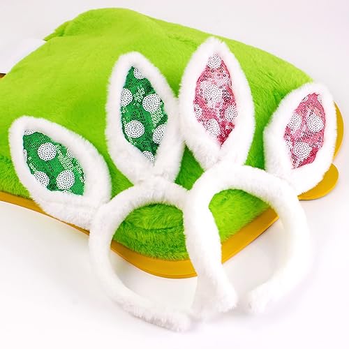 Miniatura 4 de Diadema de orejas de conejo, 2 unidades, lindas orejas de conejo suaves al tacto, diadema de orejas de conejo de Navidad, regalo de orejas de conejo
