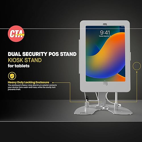 Miniatura 2 de CTA Digital Soporte de Quiosco Dual  Soporte de Quiosco de Seguridad Dual CTA con Estuche con Cerradura y Cable para iPad 7.8.9. Generación 10.2"