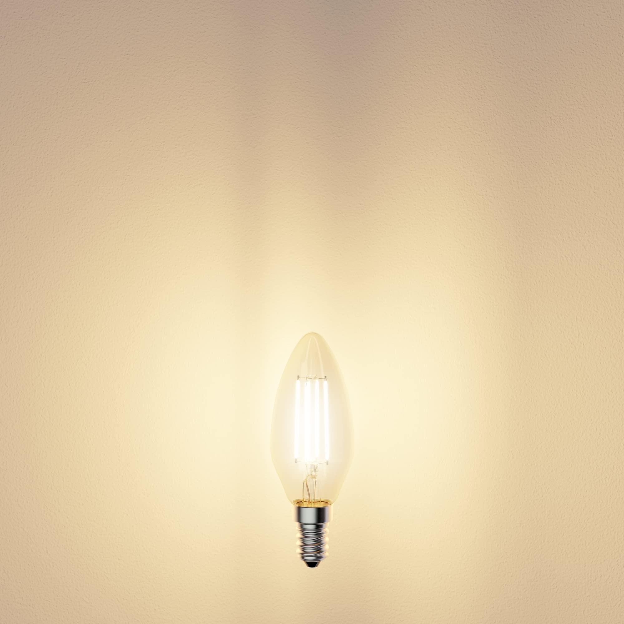 ledscom.de 20 Pieces E14 LED Bulb, Candle, Warm White (2700 K), 3.7 W, 452lm, 452lm (3.7w) / C37 / Light Colour: Warm White, Pack of 20 - Image 2