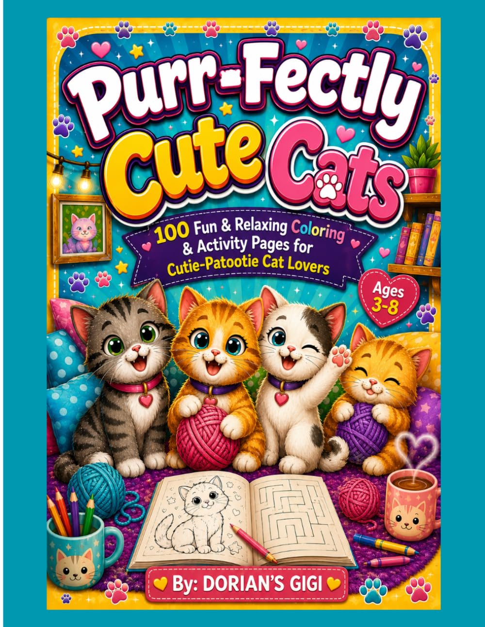 PURR-FECTLY CUTE CUTE CATS: 100 FUN & RELAXING COLORING & ACTIVITY PAGES FOR CUTIE-PATOOTIE CAT LOVERS