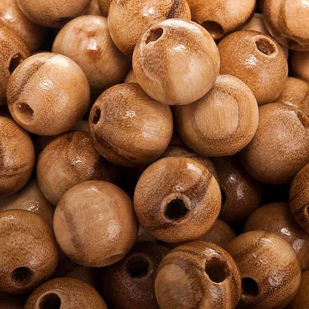 Rosary Parts, Round Olive Wood Beads, 7 mm (0.28 inc.)