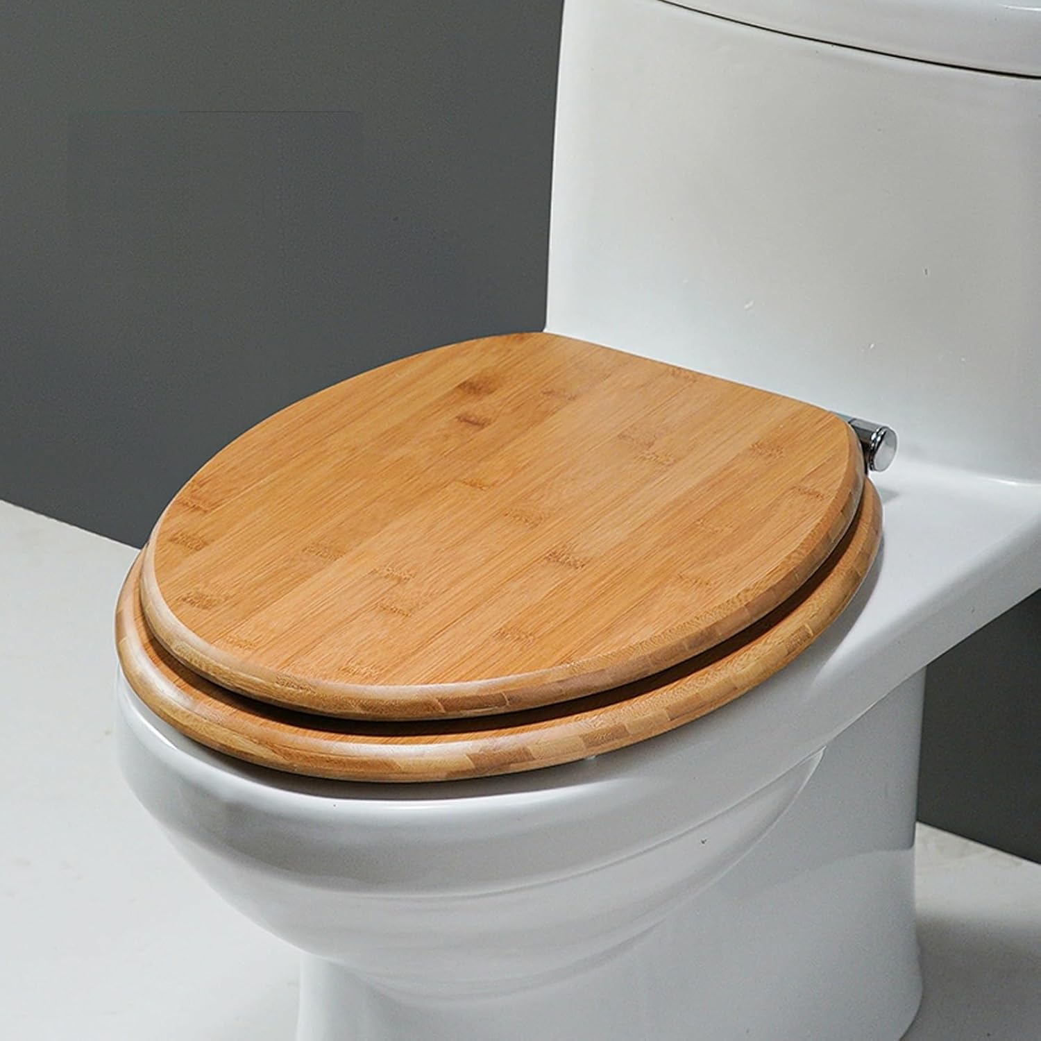 Soft Close Wooden Toilet Seats, WC Toilet Lid, Quick Release for Easy Cleaning,Slow Close Ergonomic Design(Dark brown)