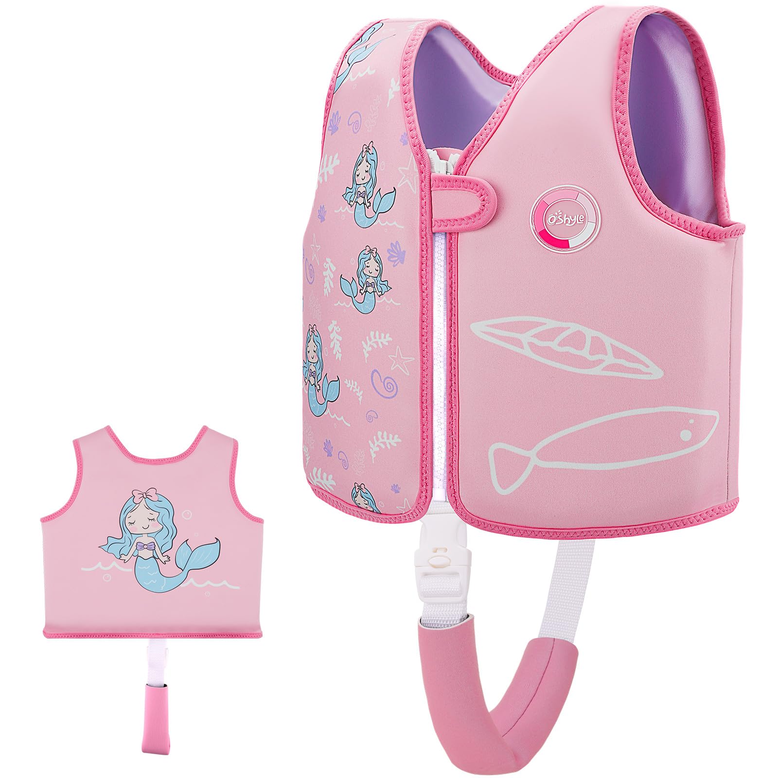 OSHYLE Schwimmweste für Kinder, Kleinkinder, Schwimmflügel, Weste mit Sicherheitsgurt, Auftriebshilfe