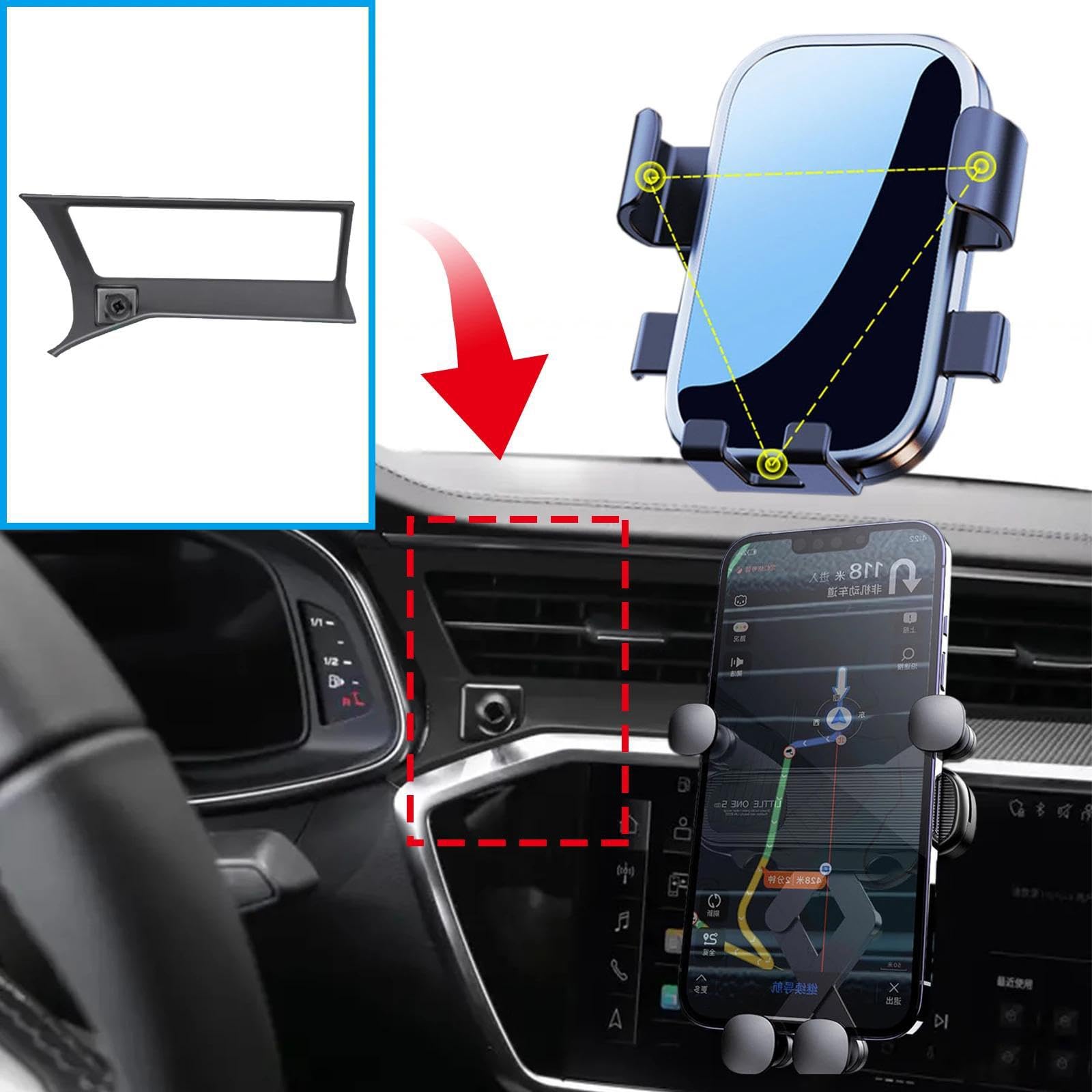 Uchwyt Samochodowy na Telefon dla Audi A6 RS6 S6 2019-2024, uchwyt samochodowy na telefon komórkowy, stojak na nawigację GPS (ładowanie)