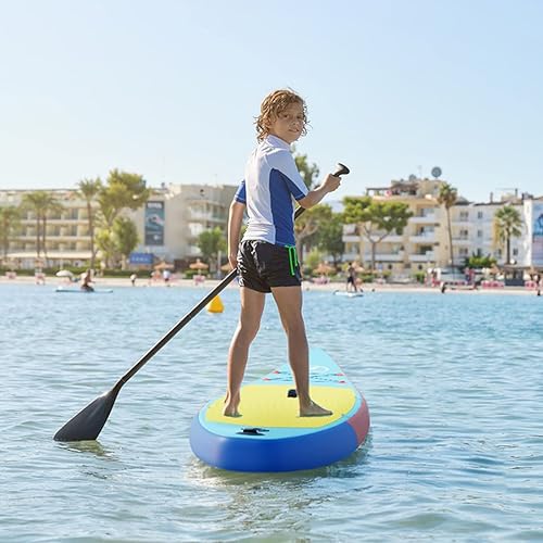 Miniatura 6 de Bifanuo Tabla de remo inflable de 10.5 x 30 x 6 pulgadas con accesorios de SUP y mochila. Cubierta antideslizante, postura amplia, aleta inferior,