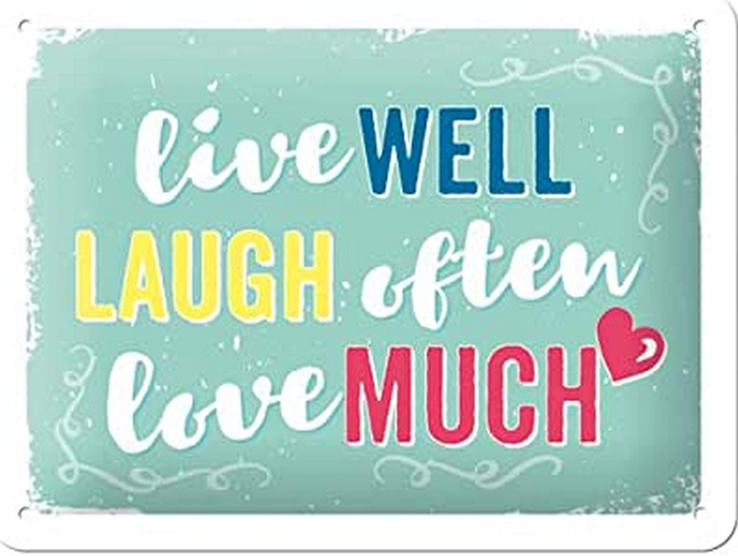 Nostalgic-Art Retro Tin Sign – Word Up – Live Laugh Love – Gift idea for fans of nostalgia, Metal Plaque, Vintage design for decoration, 15 x 20 cm