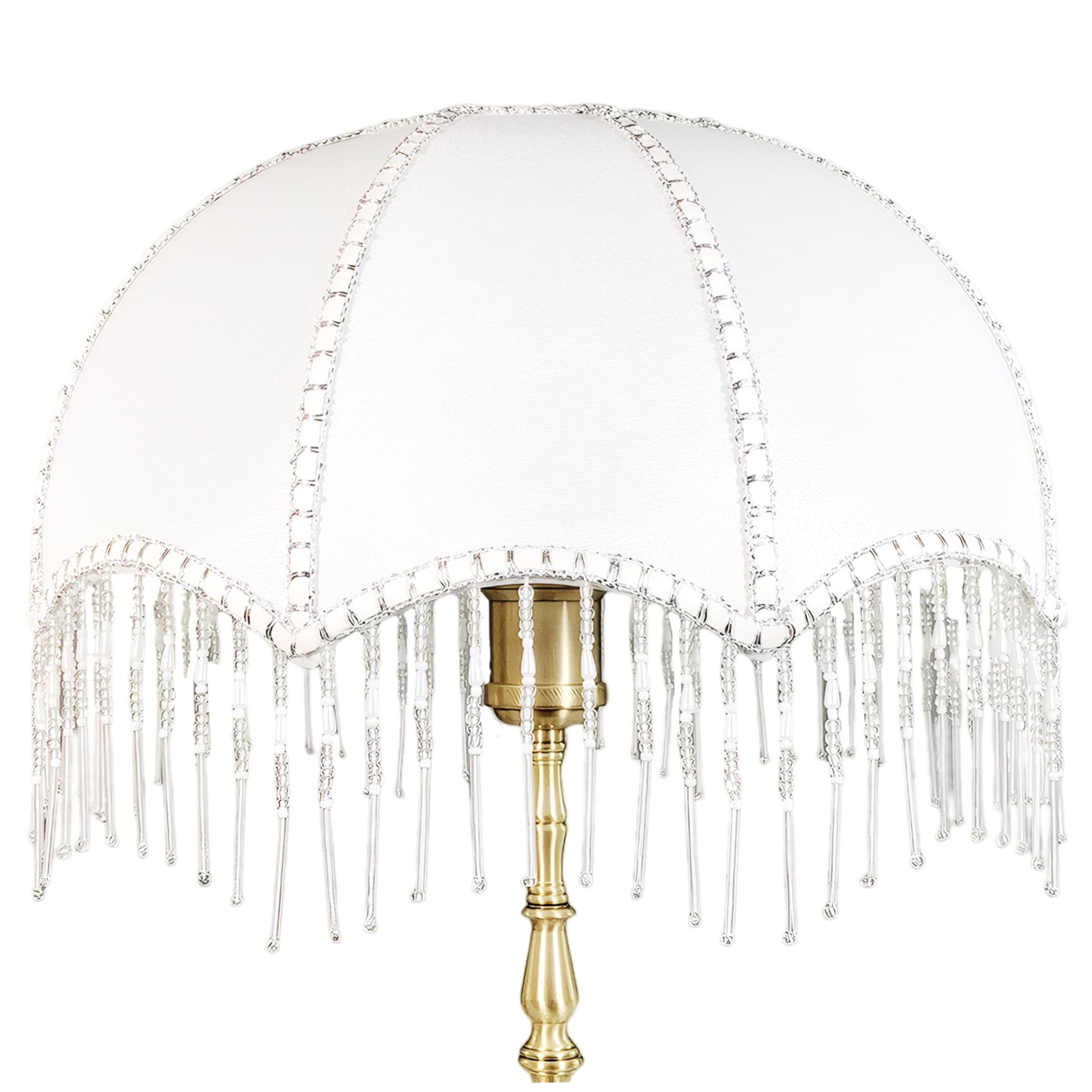 Ngbbby 20Cm Vintage Lamp Shade With Tassels 7.9" Dia. Fringe Lamp Shade Dome Scalloped Replacement For E27 Table