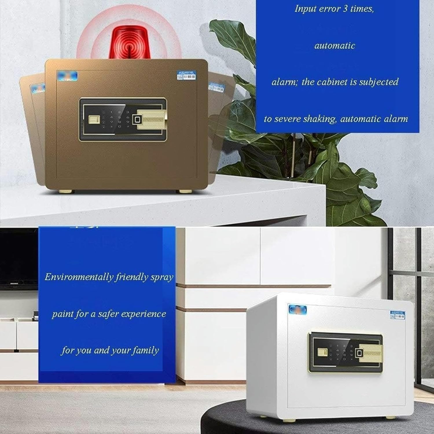 Digital Electronic Safe Security Box, Steel Deposit Safe for Home & Office, Cabinet Safe with Keypad for Jewellery Money Valuables (Color : Black)