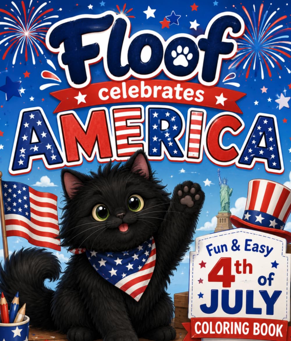 Floof Celebrates America: Fun & Easy 4th of July Coloring Book for Kids