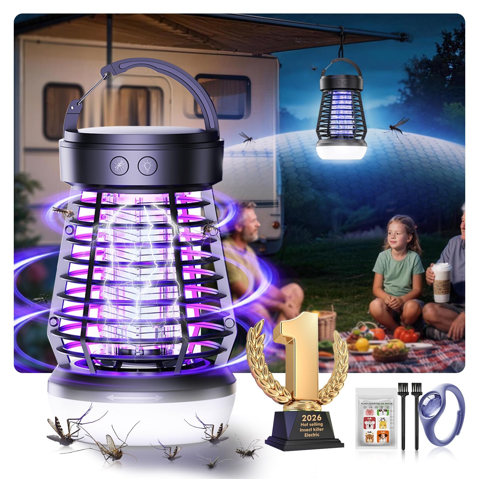 2026 New Upgraded Electric Fly ZapperCertified #1 German Lab Dual-Wave Fly KillerFly Catcher IndoorAcoustic Engineering: Reduced 30% Pop