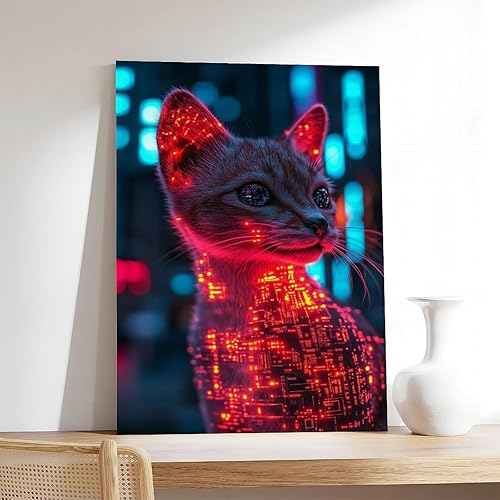 Miniatura 7 de Vaporwave - Arte de pared futurista retro  Impresión de paisaje urbano neón  Póster estético Synthwave de los años 80 para decoración de dormitorio