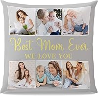 Vista 11 de Funda de almohada personalizada con fotos para mamá, papá, familia, pareja, amigos, día de la madre, regalos de cumpleaños de hija, hijo, niños