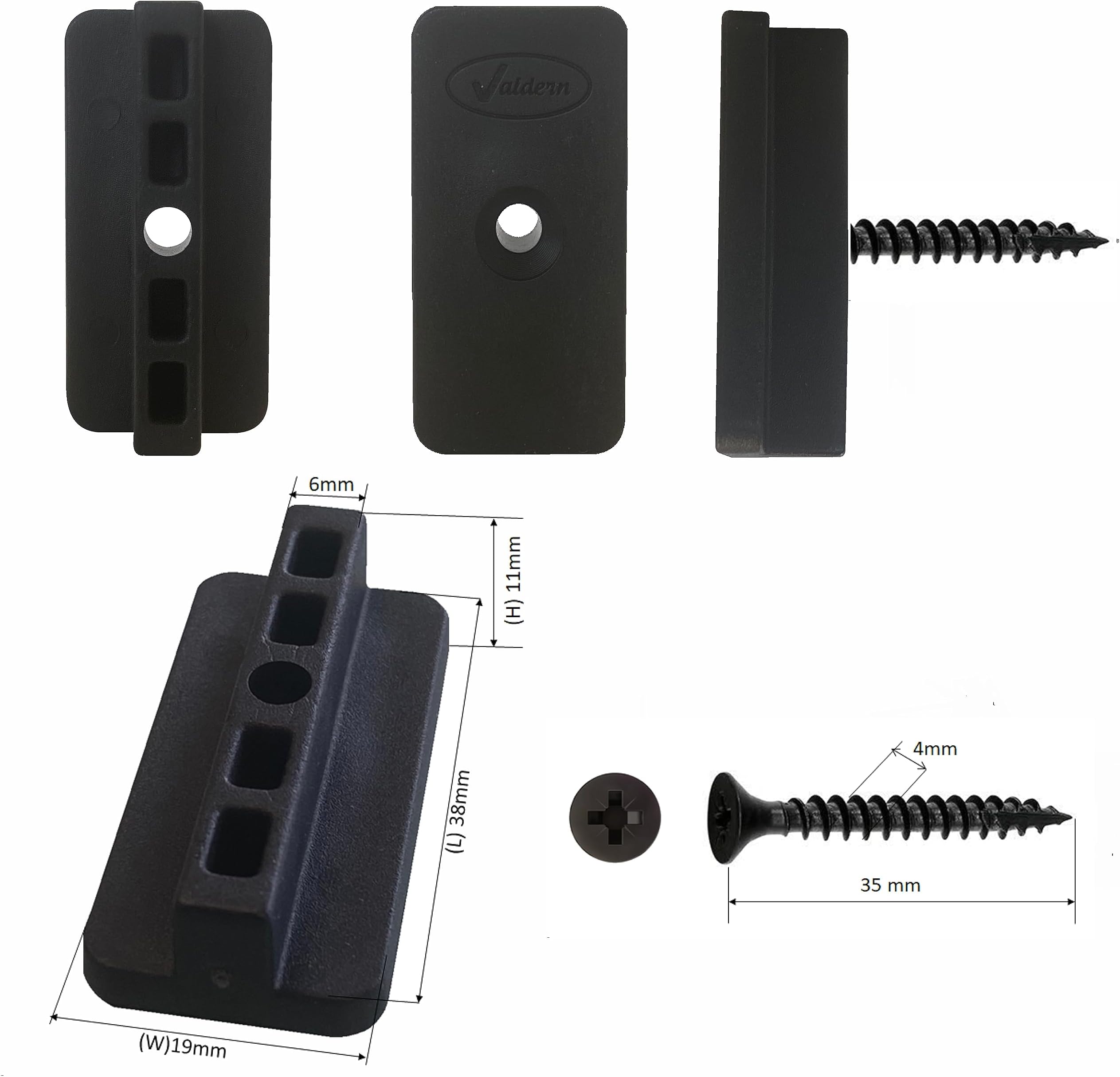 100 pcs Composite Decking Clips Plastic with Screws | Hidden Deck Fasteners | WPC T Clips | Multipack Fixings