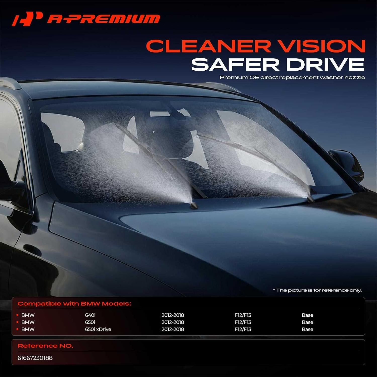 A-Premium Front Windshield Washer Nozzle