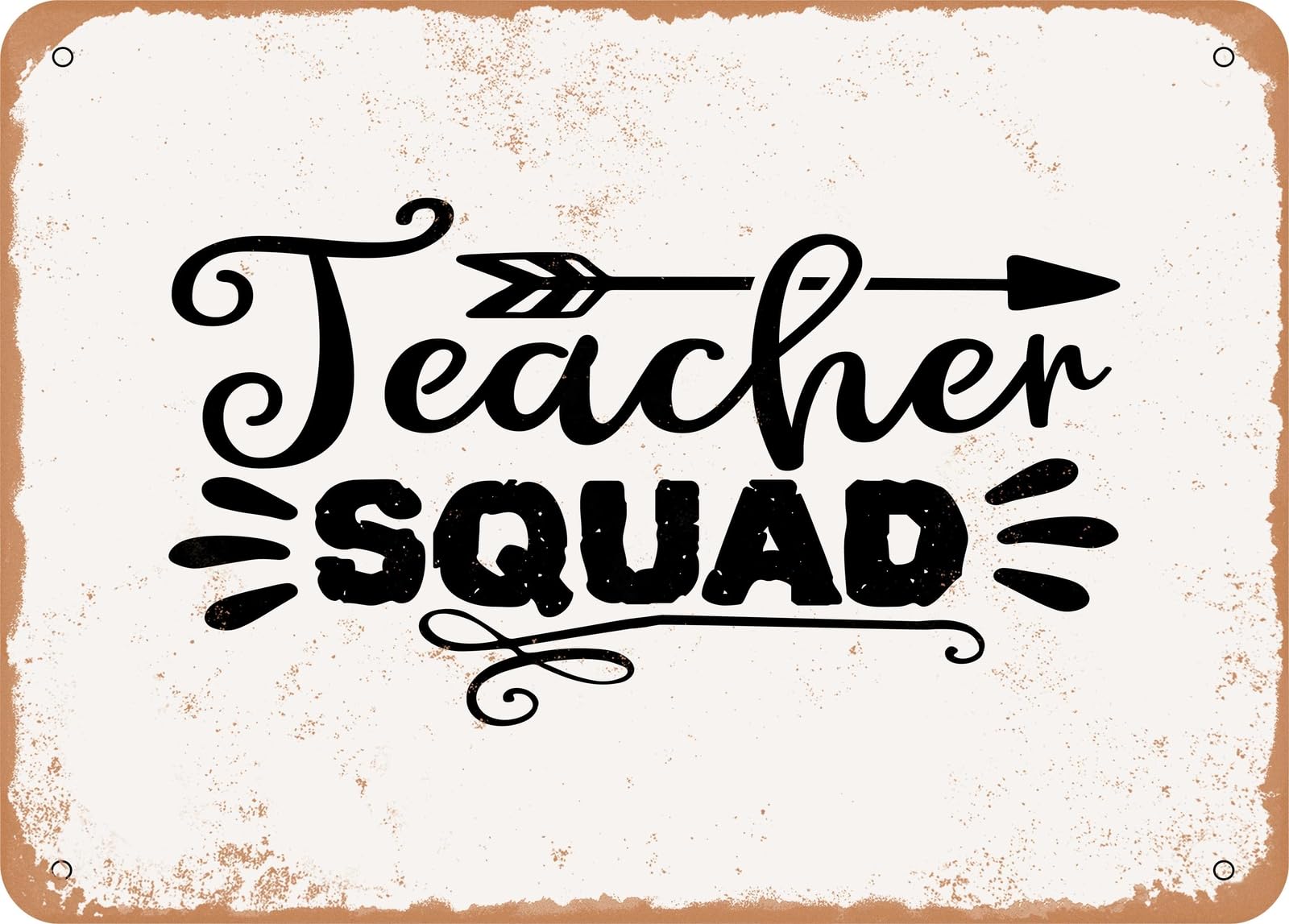 Miaomansenstore Metal Sign - Teacher Squad - Vintage Look Sign Home Decor