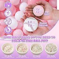 Vista 2 de GOGOSO Pelotas para hogueras de 100 unidades para niños pequeños, bolas de plástico para piscina y accesorios de fiesta rosa, decoración