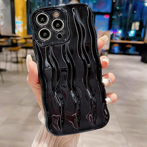 Miniatura 4 de Funda con patrón de ondas de agua para iPhone 15 Pro, TPU suave, a prueba de golpes, cubierta trasera protectora para mujeres y niñas, funda de