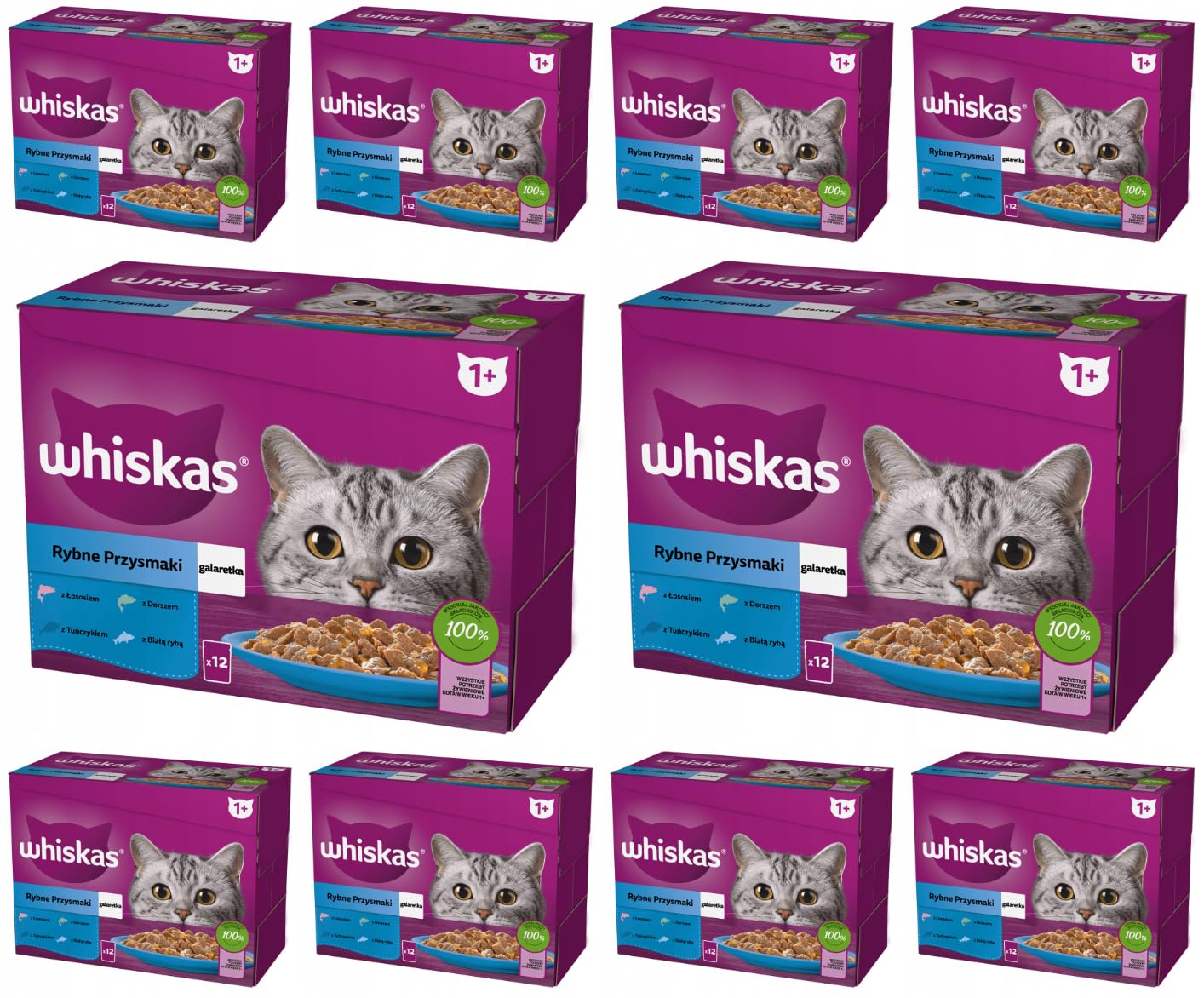 Whiskas Karma dla dorosłych dla kotów, mokra, 10x WHISKAS Adult saszetka 12 x 85 g Rybne Przysmaki