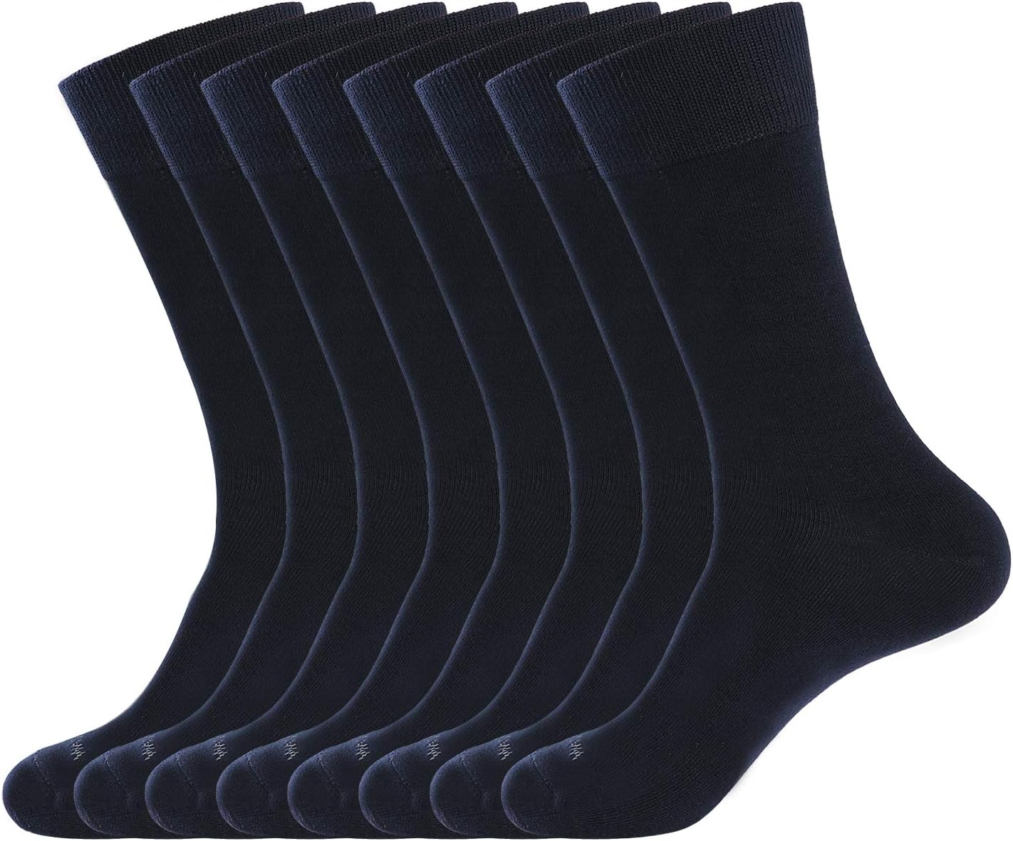 WANDER Men's Dress Socks Cotton Thin Classic Lightweight Socks 6/8 Pairs Solid & Patterned Soft Breathable Socks 9-12 D-8 Pairs Navy