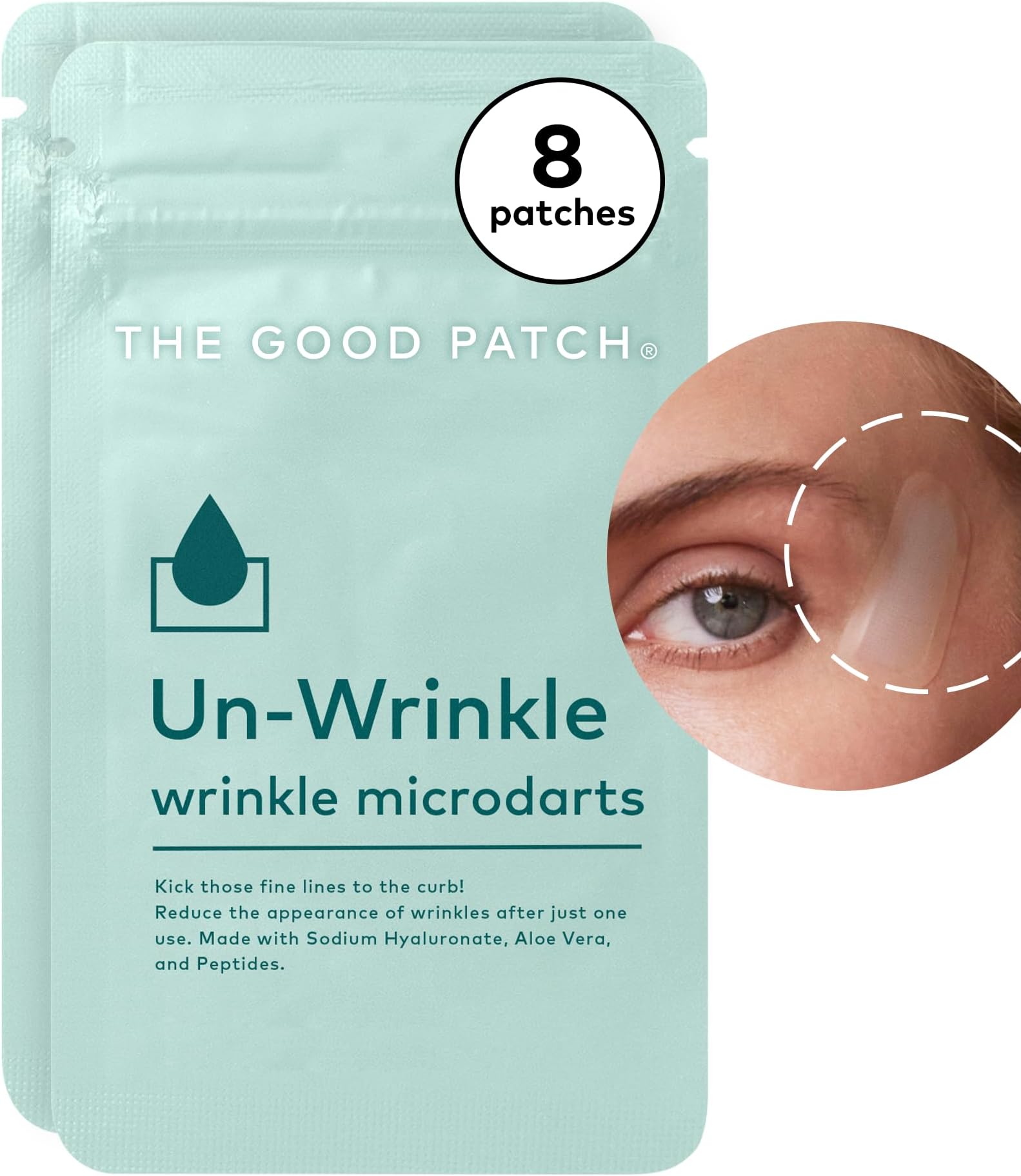 The Good PatchUn-Wrinkle Microdart Patches for Plumping Fine Lines, Wrinkles, Crow’s Feet, Smile Lines, and Forehead Wrinkles (4 Count (Pack of 2))