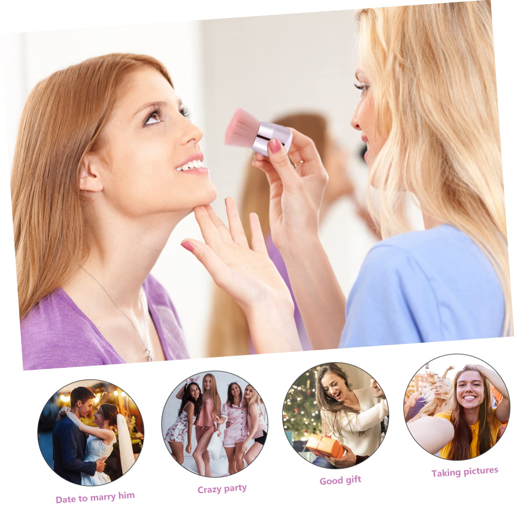 Healeved Single Brush Mushroom Head Makeup Brush for Loose Powder Blush Gentle Applicati