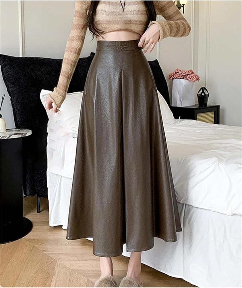 chinese dress ladies MO&Co. Women's Leather A-Line Cut Skirt Burgundy Size Xs