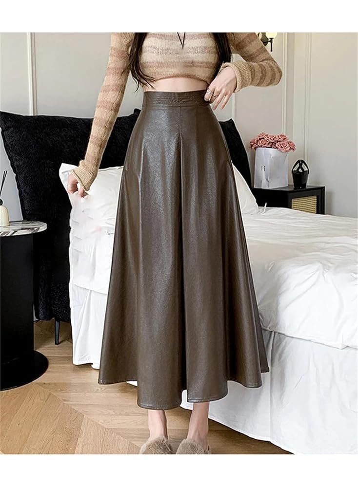 Amazon.com: Women's Faux Leather A-Line Umbrella Skirts
