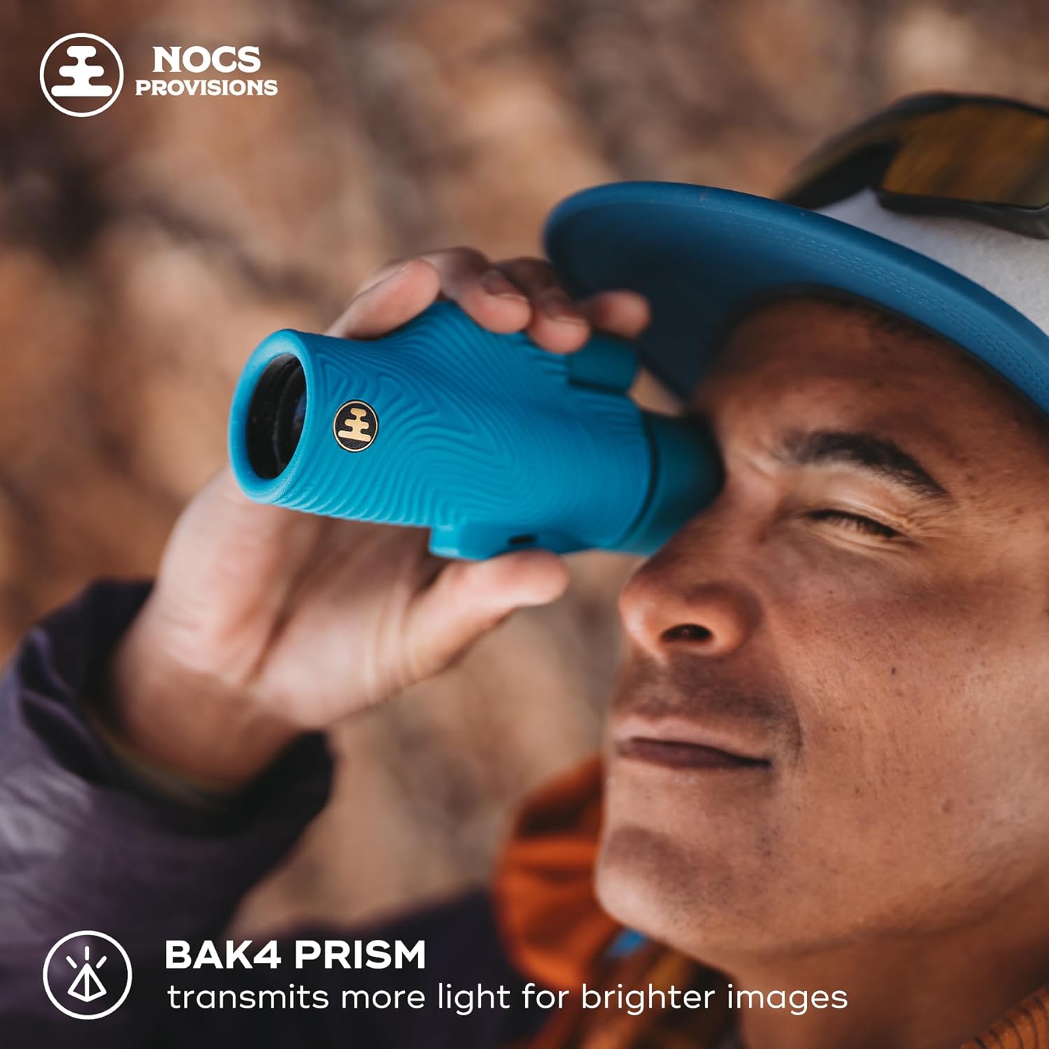 Nocs Provisions Field Tube 8x32 Waterproof Monocular, 8X Magnification Telescope, Bak4 Prism, Wide Field of View for Bird Watching, Backpacking & Wildlife Viewing - Corsican Blue