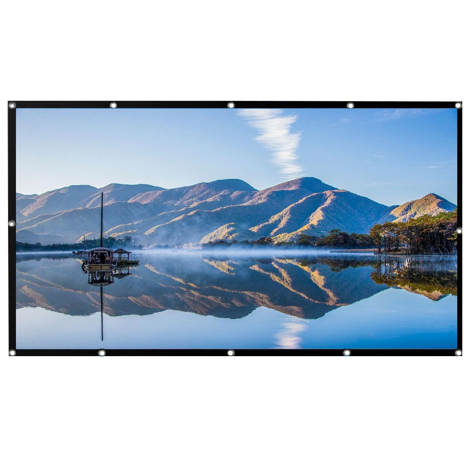 Ekran projekcyjny do użytku na zewnątrz o wymiarach 60 84 100 120 cali, zmywalny i składany – ekran filmowy 4K HD do kina domowego, na kemping i do biura(120 inch(4:3))