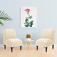 Vista 2 de MIFXIN Funda elástica para silla sin brazos, funda protectora de muebles extraíble y lavable para sala de estar, dormitorio, hotel (jacquard beige)