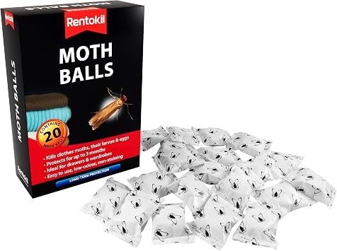 Rentokil RKLPSM97 Moth Balls Pack of 20, Clear, 10.3x14.5x4.3 cm