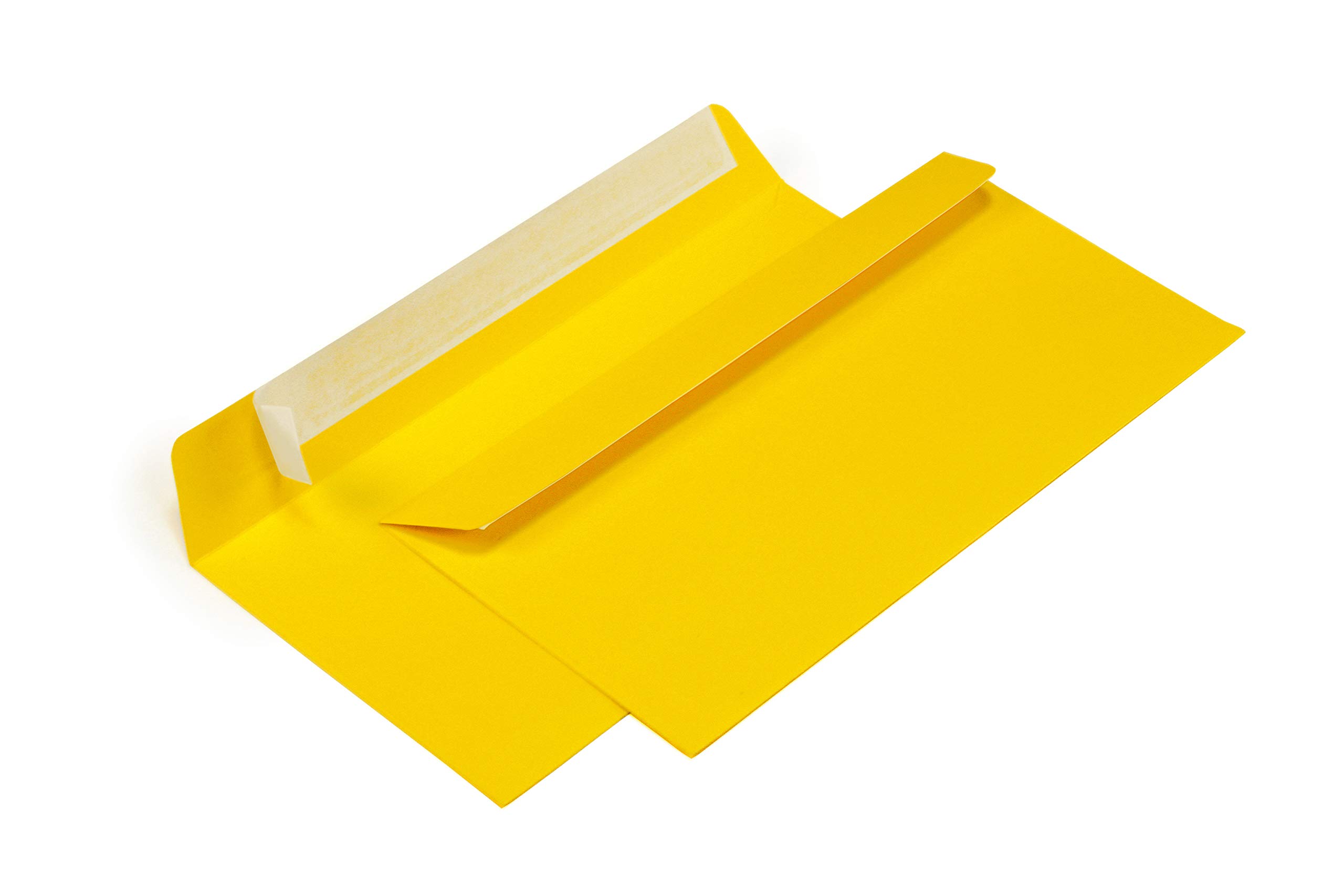 Briefumschläge DIN lang C6/5 114x229 mm gelb 120 g/m² mit Fenster haftklebend (204AF) (500)