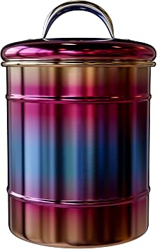 Amici Home Rainbow Metal Storage Canister | Dry Food Storage Container | Airtight Lid | 64 Ounce Capacity | Modern Home Decor | Decorative Metal Canister for Kitchen Countertop Large