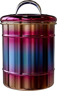 Amici Home Rainbow Metal Storage Canister | Dry Food Storage Container | Airtight Lid | 64 Ounce Capacity | Modern Home Décor | Decorative Metal Canister for Kitchen Countertop (Large)