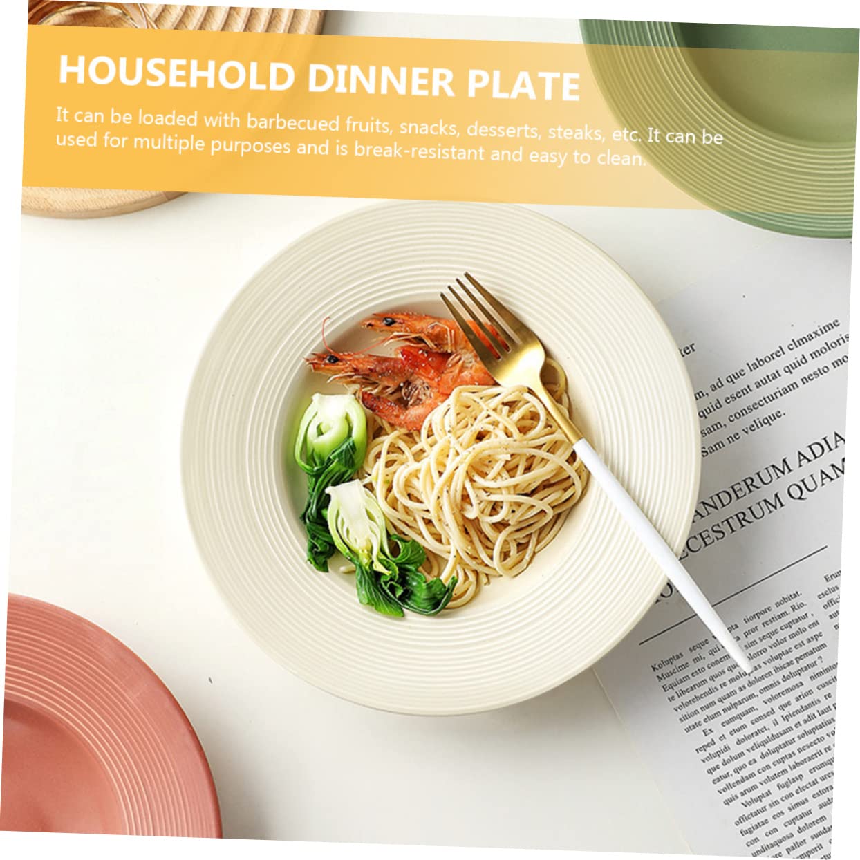 OFFSCH Ceramic Pasta Bowl Deep Serving Plate for Home and Restaurant Use for Pasta Salad and Soup Convenient and Easy to Clean