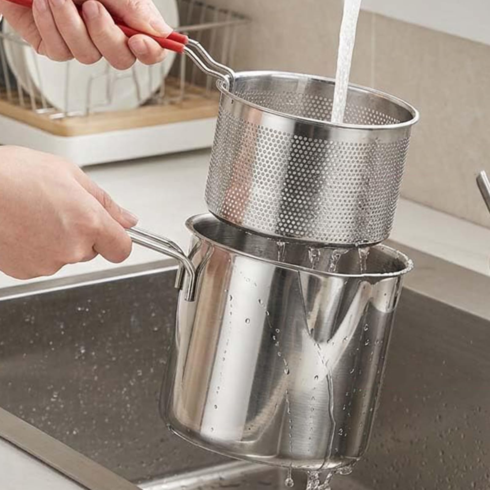 Small Stainless Steel Mini Fryer Zestaw garnków 5 szt