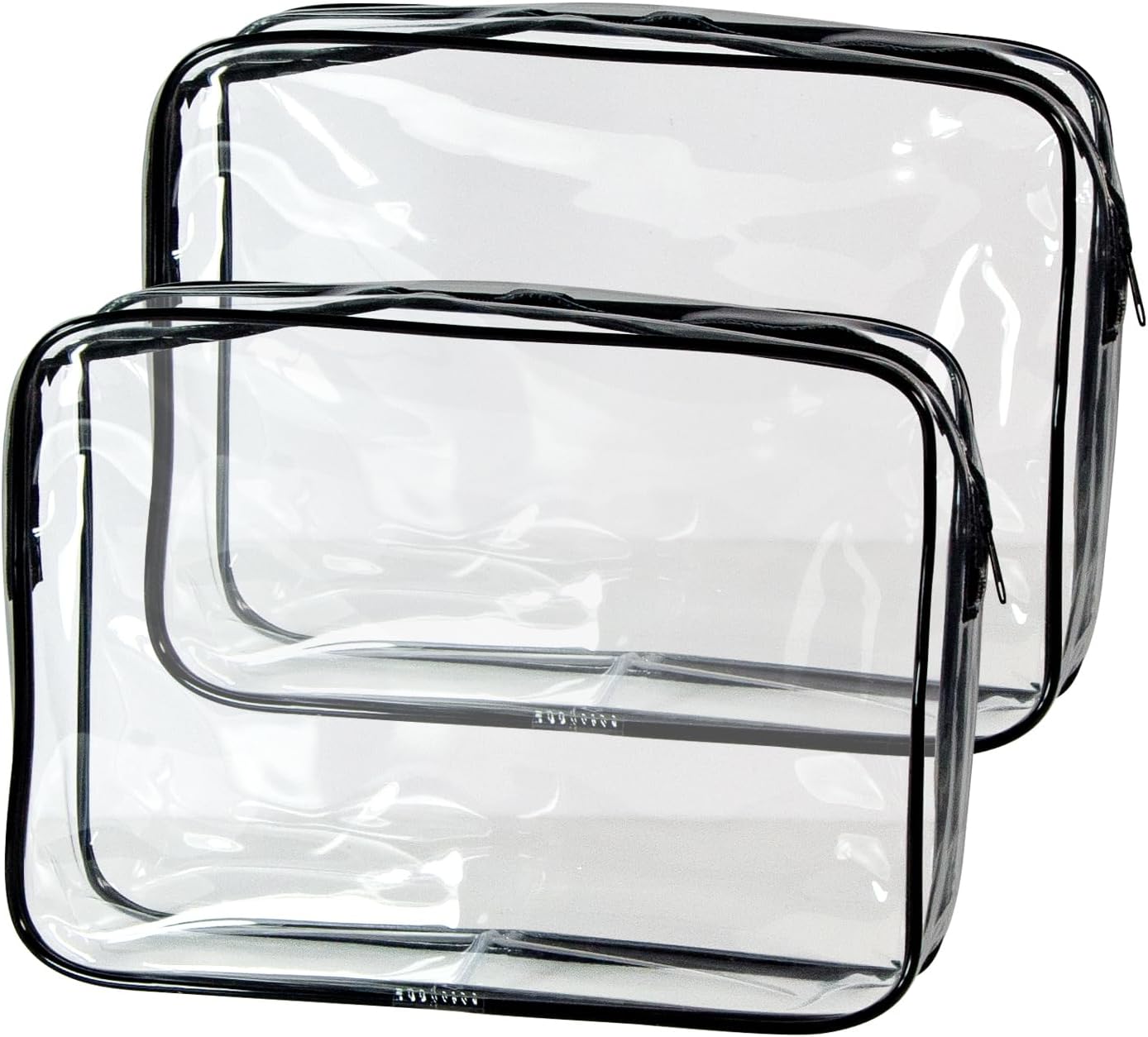 2-Pack Clear TSA Approved Toiletry Bag, Quart Size Travel Organizer, Water Resistant, Travel Cosmetic & Makeup Bags, Carry-On Airport Compliant Bag
