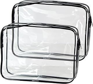 Paquete de 2 bolsas de aseo transparentes apr...