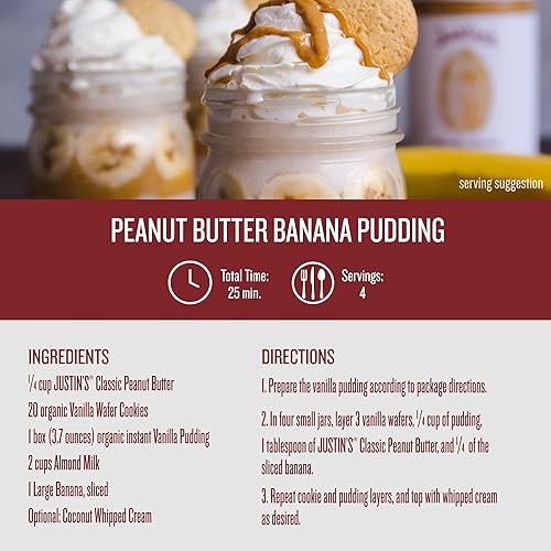 Miniatura 7 de JUSTINS Classic No Stir - Mantequilla de maní sin gluten tarro de 28 onzas