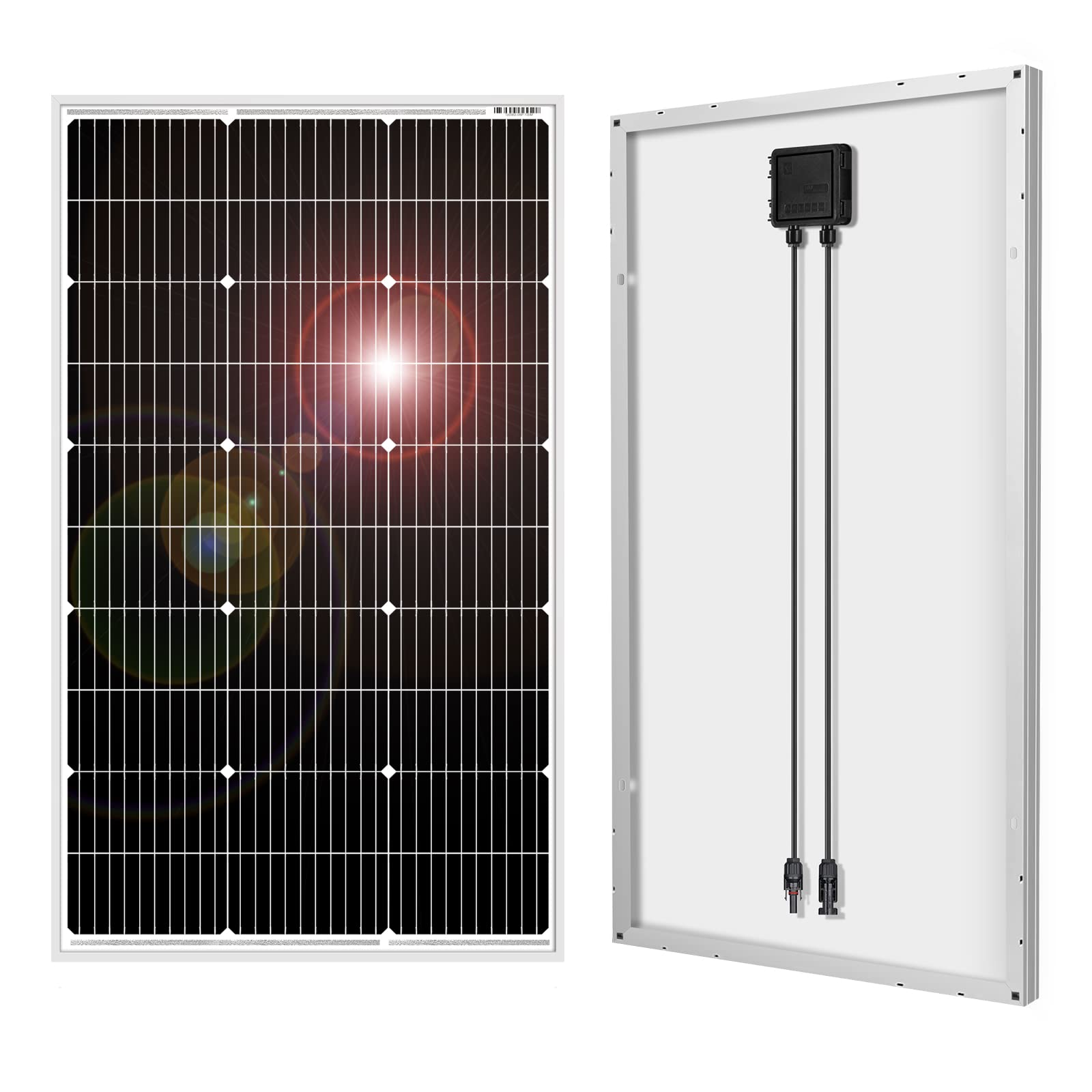 DOKIO 100W 18V Monocrystalline Solar Panel for 12V Systems