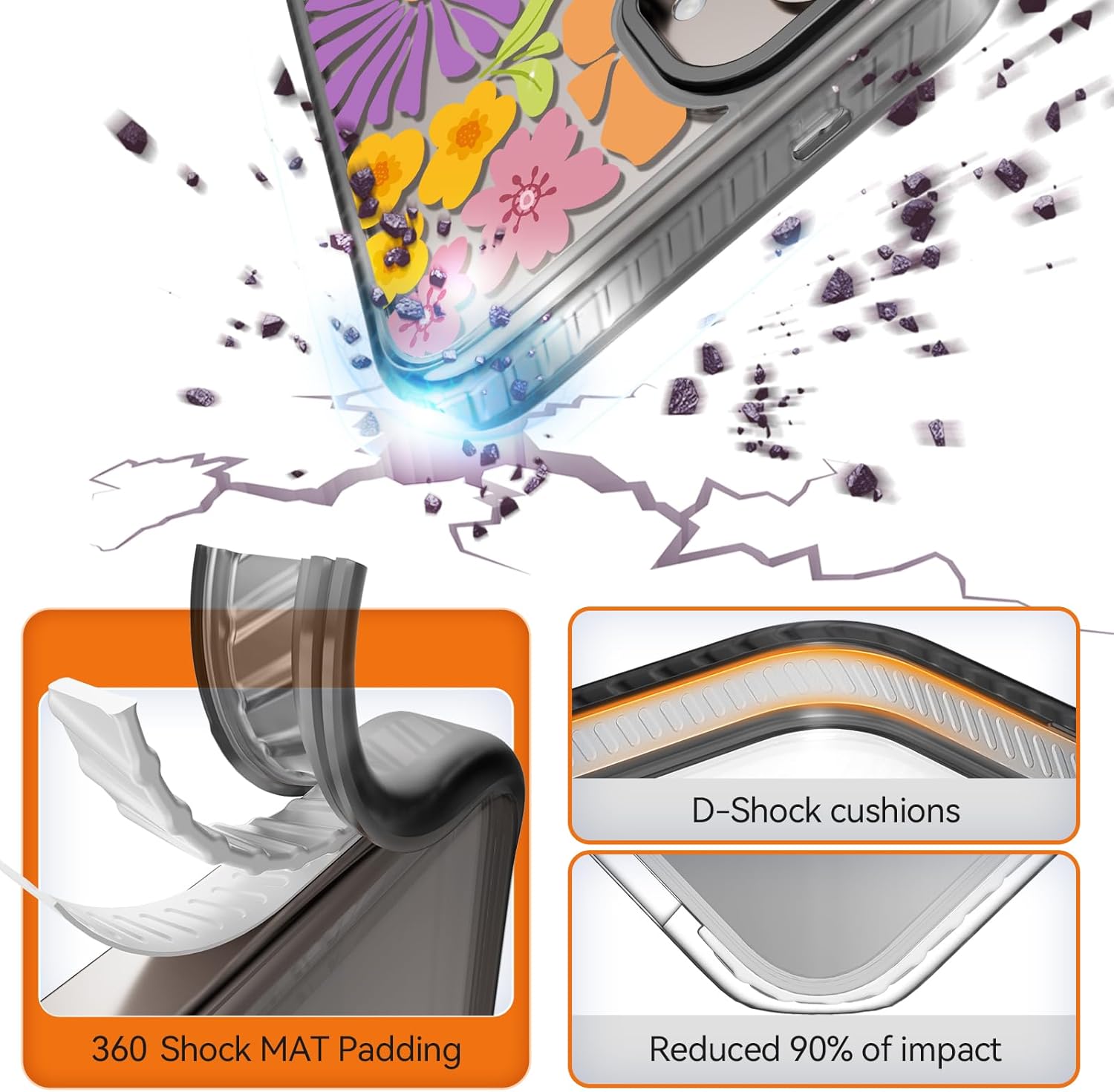 Rosarnnah Magnetic for Samsung Galaxy S24 Magsafe Case Cute Aesthetic - Durable Shockproof 6.6 ft Drop Impact Phone Case Cover with Funny Fashion Passion Blossom Design 6.2" Black