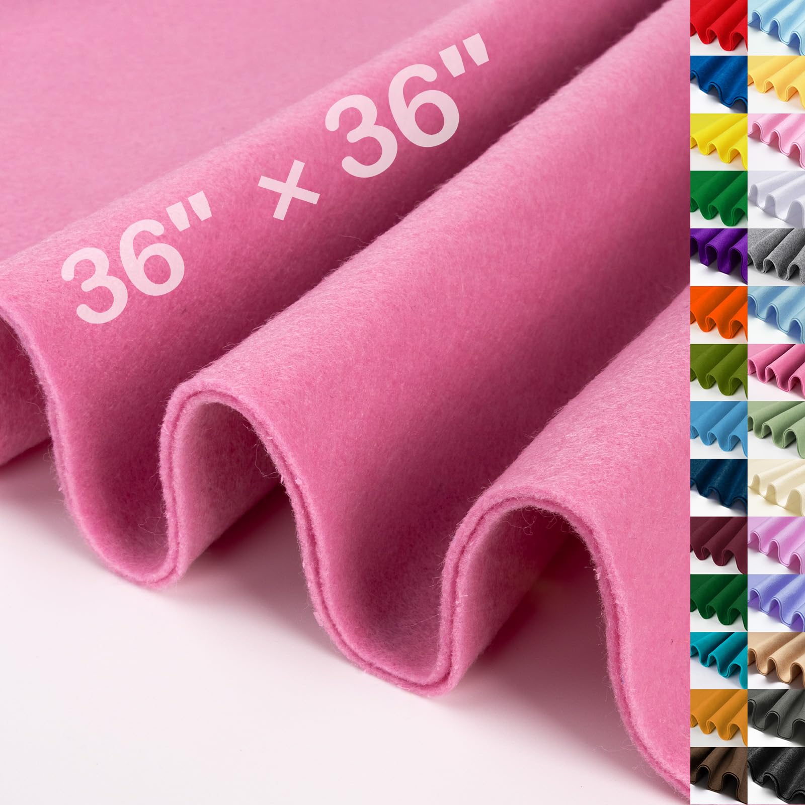 XSEINO Dust Pink Large Felt Fabric 36" X 36 "(1 Square Yard), 1.4 mm Thick Soft Felt Fabric Sheet for Crafts, Pink Series Colors Soft Nonwoven Fabric, Fit for Decoration, Sewing, DIY Crafts