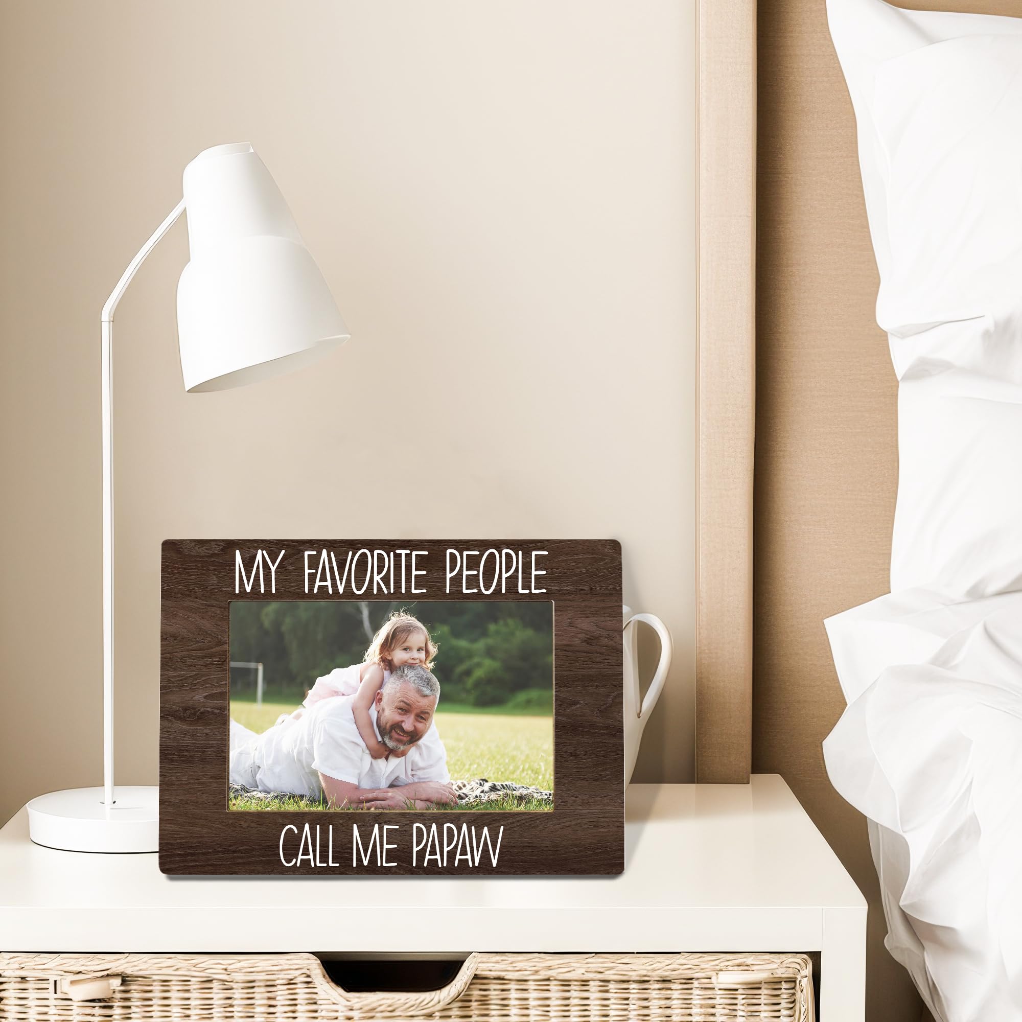 My Favorite People Call Me Papaw Picture Frame, Papaw Grandpa Gifts for Father's Day, Best Grandpa Gifts Photo Frame 4x6, Grandfather Wooden Photo Picture Frames for Desk Tabletop Decor