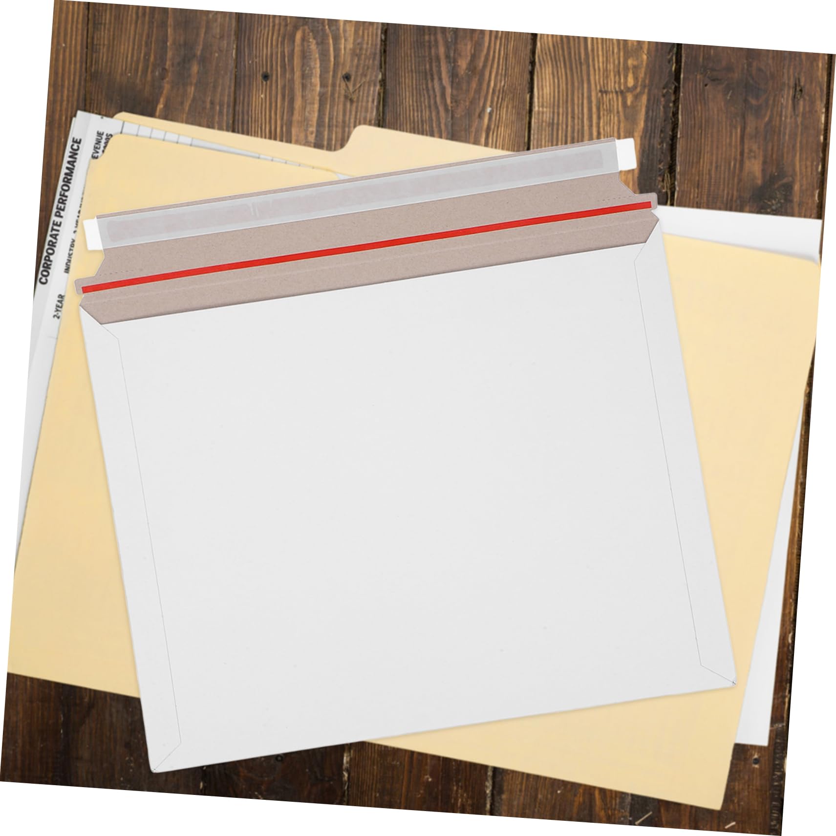 Angoily 20pièces Enveloppes Expédition Rigides Blanches pour Documents Enveloppes Cartonnées Plates avec Rabat Auto-adhésif pour Envoi de Photos Certificats et Petits Objets