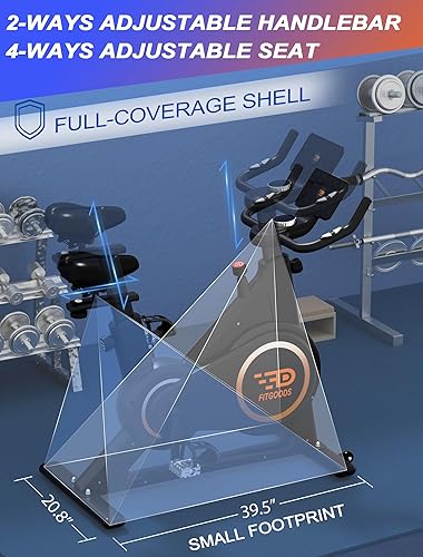 Miniatura 5 de FitGoods Exercise Bike Stationary Bike with Magnetic, Indoor Cycling Bike Stationary for Home, Spin Bike with Built-In Bluetooth Sensor and Digital